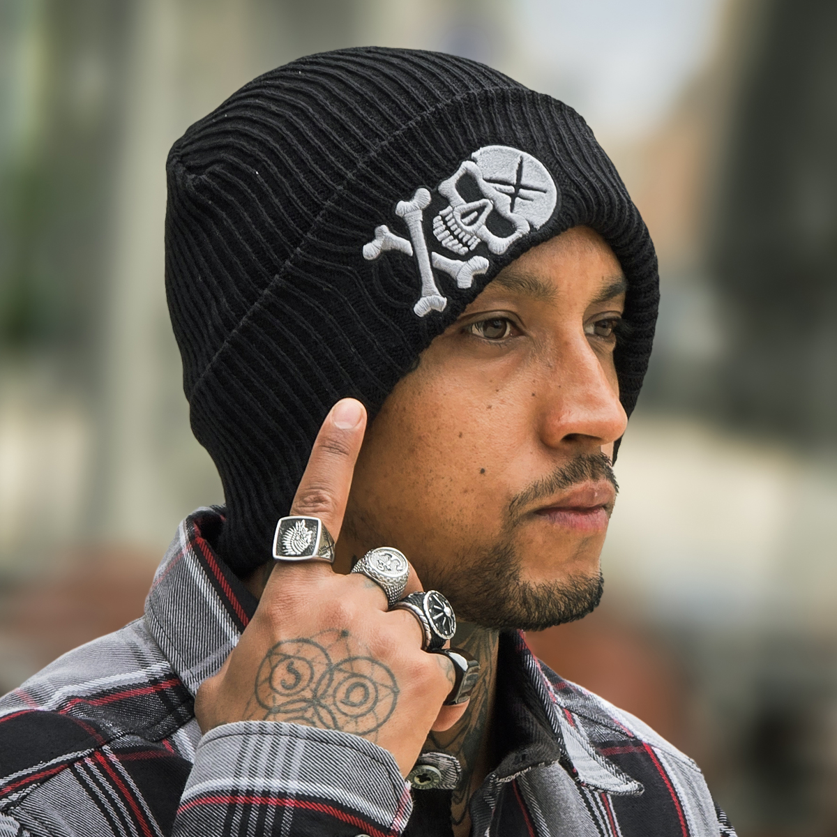 BLACK SKULL Beanie - HYRAW CLOTHING